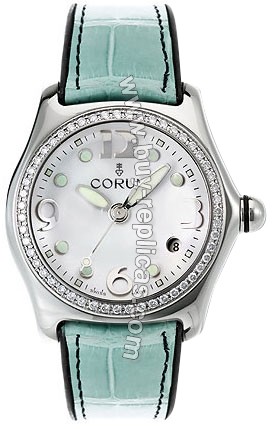 Corum Bubble Diamond Steel Aqua Ladies Watch 039-151-47-0F16-PN94R