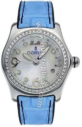 Corum Bubble Diamond Steel Blue Ladies Watch 039-151-47-0F11-PN94R