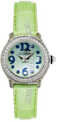 Corum Bubble Mini Diamond Steel Green Ladies Watch 101-172-47-0007-PN54