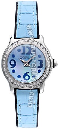 Corum Bubble Mini Diamond Steel Blue Ladies Watch 101-151-47-0F11-PN55