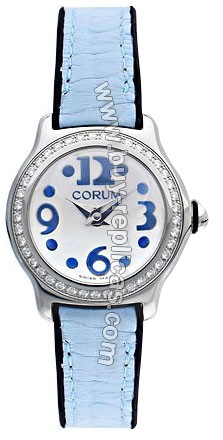 Corum Bubble Mini Diamond Steel Blue Ladies Watch 101-151-47-0F11-PN52