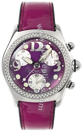 Corum Bubble XL Diamond Steel Purple Mens Watch 396-257-47-F166-FW30R