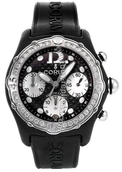 Corum Bubble XL Diamond Black Steel Mens Watch 285-190-47-F171-FM50