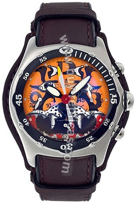 Corum Bubble XL Steel Orange Tiger Mens Watch 285-181-20-F732-TIGR