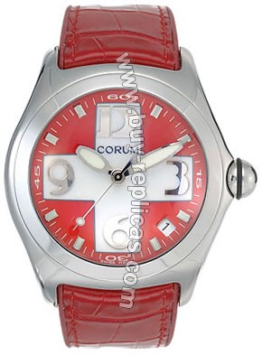 Corum Bubble XL Steel Red Swiss Flag Unisex Watch 163-150-20-0F06-FR35R