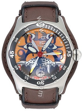 Corum Bubble XL Steel Orange Tiger Mens Watch 082-181-20-F732-TIGR