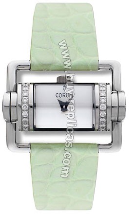 Corum Horizontal Diamond Steel Green Ladies Watch 130-330-47-0137-PN34