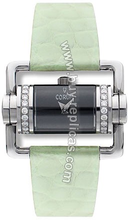 Corum Horizontal Diamond Steel Green Ladies Watch 130-330-47-0137-BN34