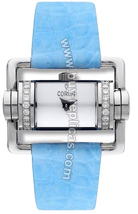 Corum Horizontal Diamond Steel Blue Ladies Watch 130-330-47-0133-PN34