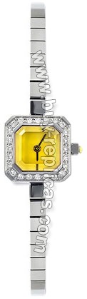 Corum Sugar Cube Diamond Steel Yellow Ladies Watch 137-425-47-E050-EB34