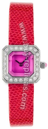 Corum Sugar Cube Diamond Steel Red Ladies Watch 137-424-47-0026-EB34