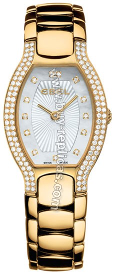 Ebel Beluga Tonneau 18kt Yellow Gold Diamond Mini Ladies Watch 1215103