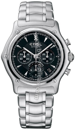 Ebel 1911 Chronograph Automatic Steel Black Mens Watch 1215486