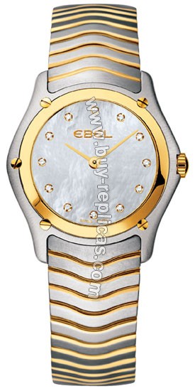 Ebel Classic 18kt Yellow Gold and Steel Diamond Ladies Watch 1215371