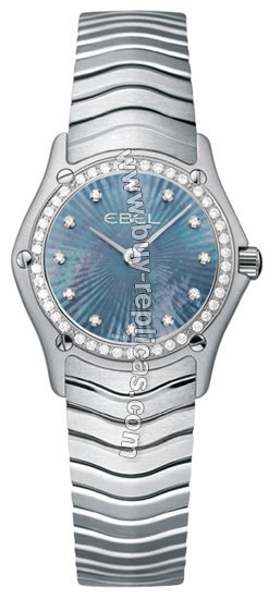 Ebel Classic Steel Diamond Black Mother-of-Pearl Mini Ladies Watch 1215423