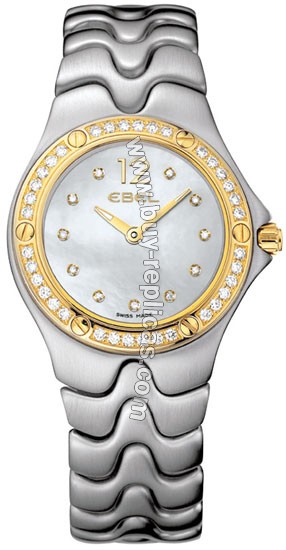 Ebel Sportwave Two-Tone 18kt Yellow Gold and Steel Diamond Ladies Watch 1215129