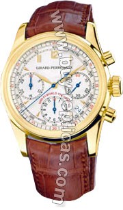 Girard Perragaux Ferrari 18kt Yellow Gold Brown Leather Mens Watch 49450.0.51.8148