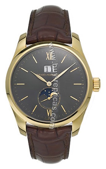 Girard Perregaux Classic Elegance 18kt Yellow Gold Brown Leather Mens Watch 49530-0-51-2122