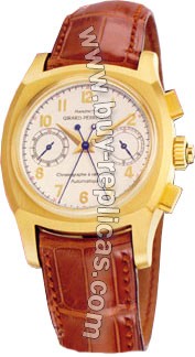 Girard Perragaux Classic Elegance 18kt Yellow Gold Brown Leather Mens Watch 90120.0.51.8158