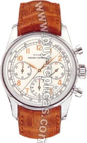 Girard Perragaux Classic Elegance Stainless Steel Brown Leather Mens Watch 49460.0.11.8158A