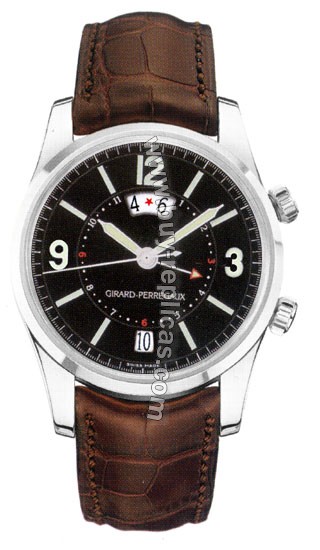 Girard Perragaux Classic Elegance Stainless Steel Brown Leather Mens Watch 49350.0.11.614