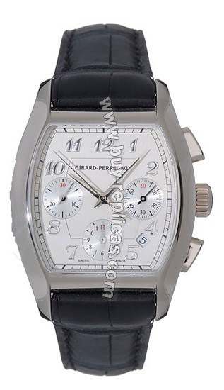 Girard Perregaux Richeville 18kt White Gold Black Leather Mens Watch 27650-0-53-1151