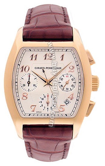 Girard Perregaux Richeville 18kt Rose Gold Brown Crocodile Mens Watch 27650-0-52-1151