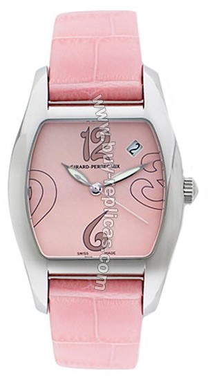 Girard Perregaux Richeville Stainless Steel Pink Leather Ladies Watch 26570-0-11-915