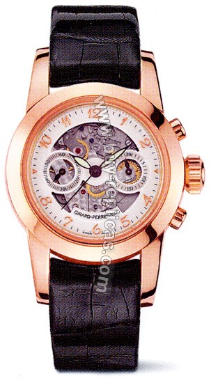 Girard Perragaux Collection Lady 18kt Rose Gold Black Leather Ladies Watch 80450.0.52.1171