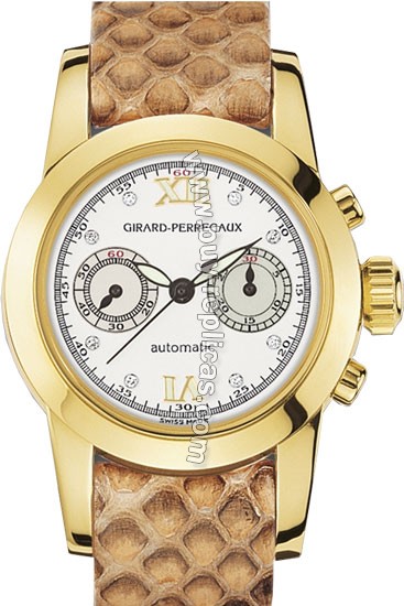 Girard Perragaux Collection Lady Diamond 18kt Yellow Gold Brown Leather Ladies Watch 80450.0.51.11M7