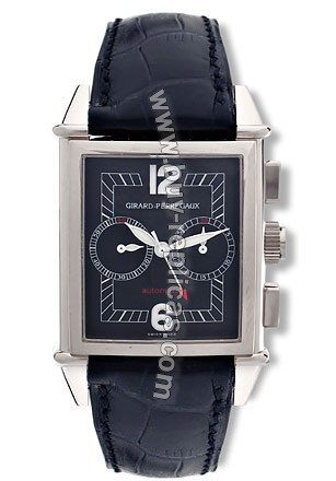 Girard Perregaux Vintage 1945 18kt White Gold Black Leather Mens Watch 25990-0-53-6056