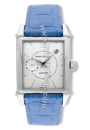 Girard Perregaux Vintage 1945 Stainless Steel Blue Leather Ladies Watch 25932-0-11-106