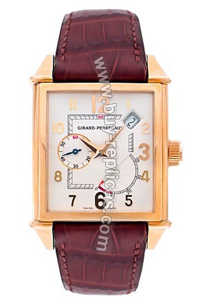 Girard Perregaux Vintage 1945 18kt Rose Gold Brown Leather Mens Watch 25850-0-52-1051