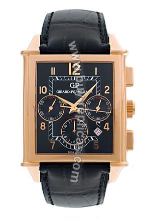 Girard Perregaux Vintage 1945 18kt Rose Gold Black Leather Mens Watch 25840-0-52-6056