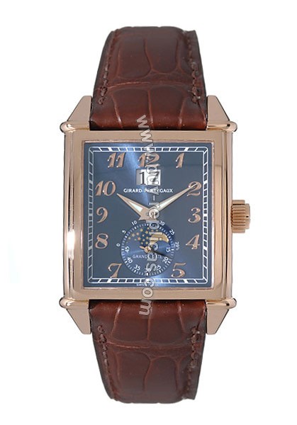 Girard Perregaux Vintage 1945 18kt Rose Gold Brown Leather Mens Watch 25800-52-421-BA6A