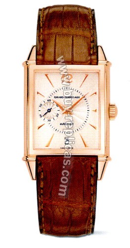 Girard Perragaux Vintage 1945 18kt Rose Gold Brown Leather Mens Watch 25960.0.52.1161