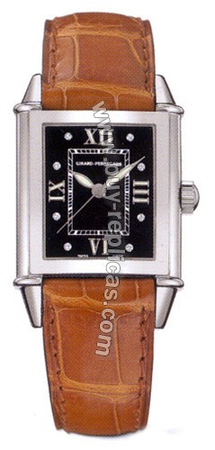 Girard Perragaux Vintage 1945 Diamond Stainless Steel Brown Leather Ladies Watch 25730.0.53.61M