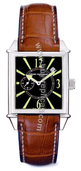 Girard Perragaux Vintage 1945 Stainless Steel Brown Leather Mens Watch 25830.0.11.6146