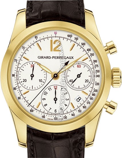 Girard Perragaux Sport Classique 18kt Yellow Gold Black Leather Mens Watch 49560.0.51.8148