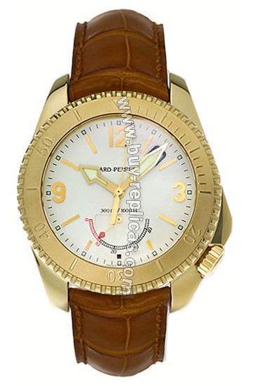 Girard Perragaux Seahawk II 18kt Yellow Gold Brown Leather Mens Watch 49920-0-51-7147