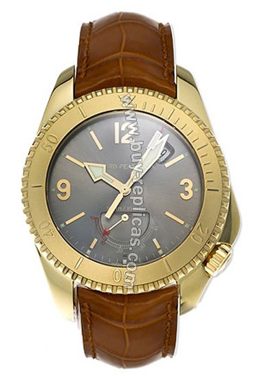 Girard Perragaux Seahawk II 18kt Yellow Gold Brown Leather Mens Watch 49920-0-51-2042