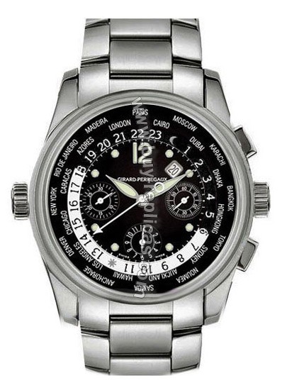 Girard Perragaux Worldwide Time Control Titanium Mens Watch 49800-T-21-6046