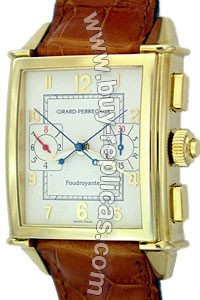 Girard Perragaux Foudrayante 18kt Yellow Gold Brown Crocodile Mens Watch 90210-0-51-8158