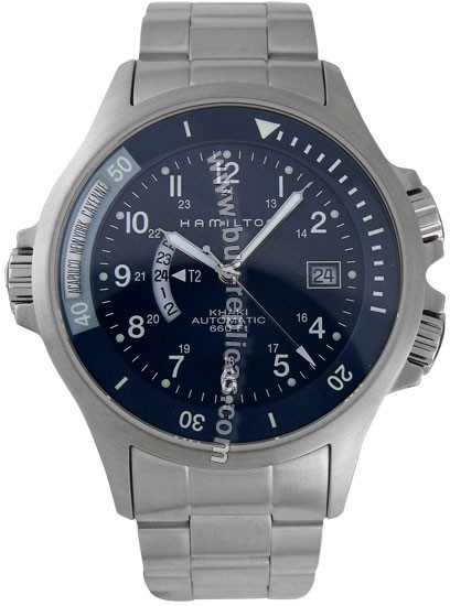 Hamilton Khaki Navy GMT Steel Blue Mens Watch H77655143