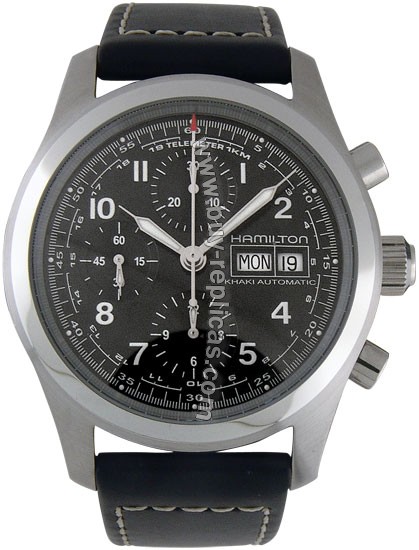 Hamilton Khaki Field Chrono Auto Steel Black XL Mens Watch H71556737