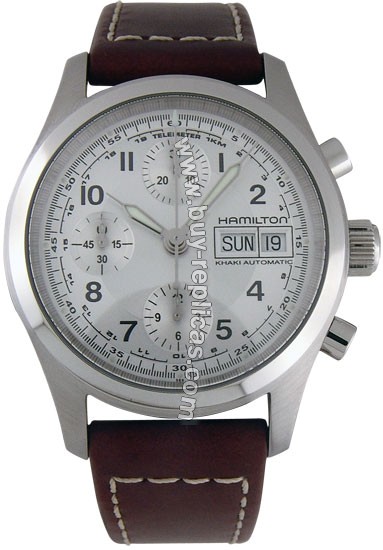 Hamilton Khaki Field Chrono Auto Steel Brown Mens Watch H71456553