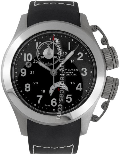 Hamilton Khaki Navy Frogman Auto Chrono Titanium Black Mens Watch H77716333