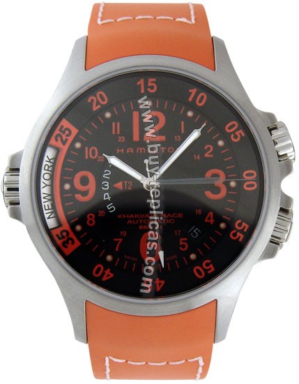 Hamilton Khaki Aviation Air Race Steel Black and Orange Mens Watch H77665873