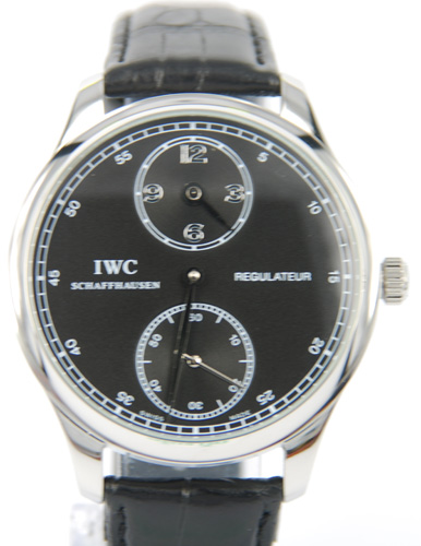 IWC Portuguese Regulateur Steel Black Mens Watch