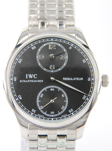 IWC Portuguese Regulateur Steel Black Mens Watch